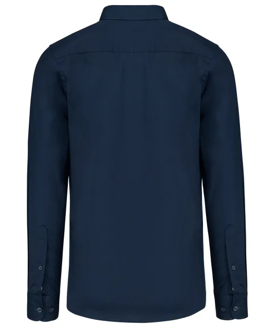 K513 - Herenoverhemd in popeline met lange mouwen Navy