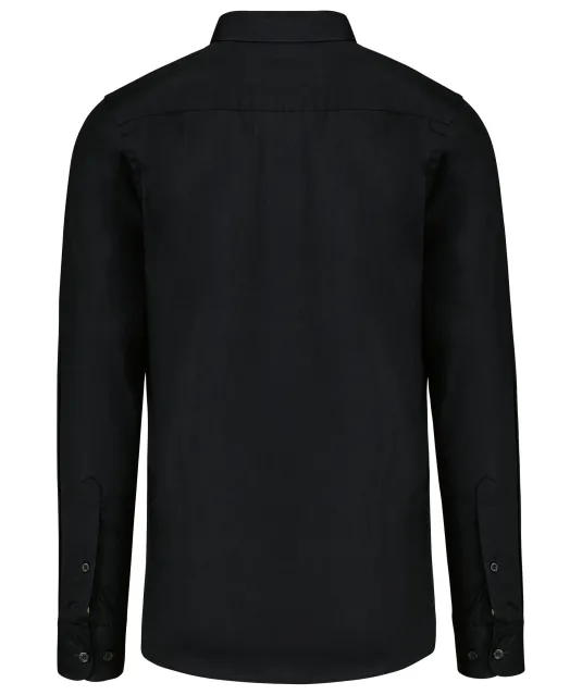 K513 - Herenoverhemd in popeline met lange mouwen Black