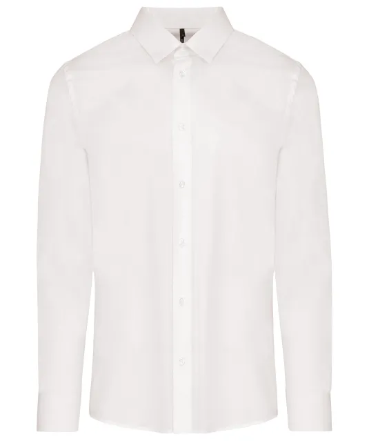 K513 - Herenoverhemd in popeline met lange mouwen White