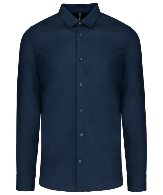 K513 - Herenoverhemd in popeline met lange mouwen Navy