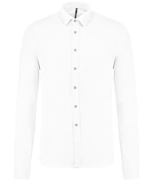 K508 - Piqué overhemd lange mouwen White