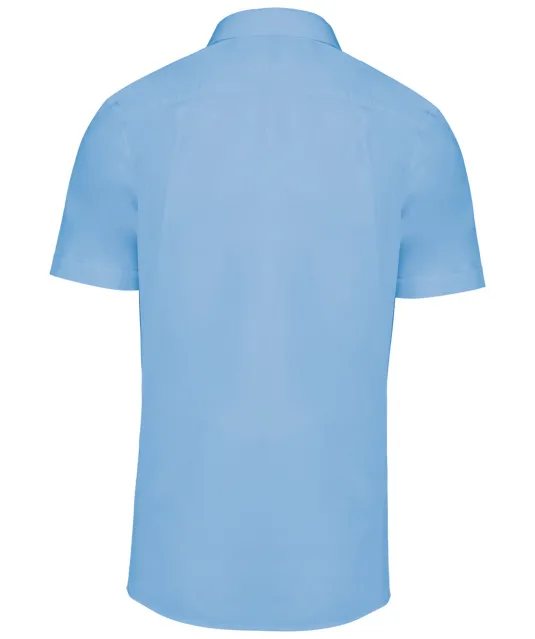 K503 - Herenpilootoverhemd korte mouwen Sky Blue