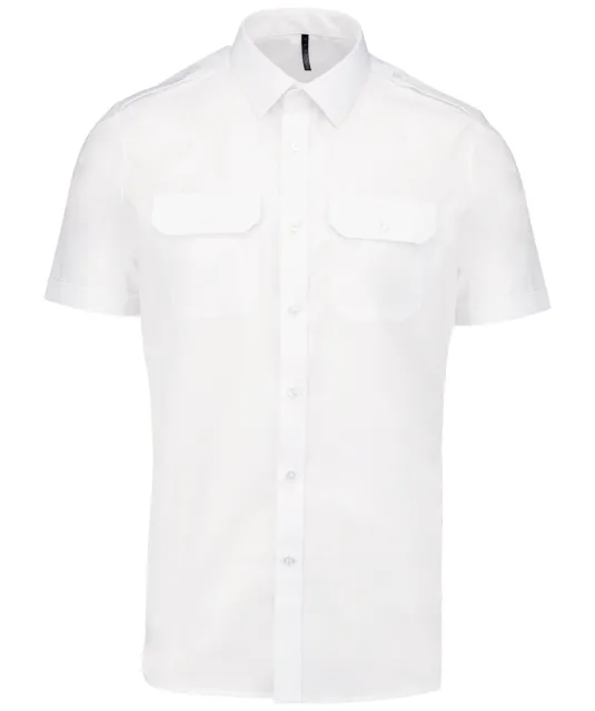 K503 - Herenpilootoverhemd korte mouwen White