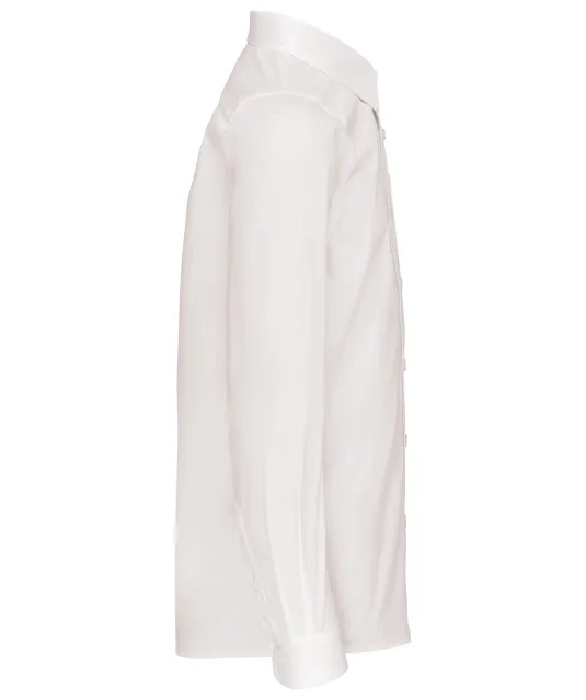 K521 - Kinder poplin overhemd lange mouwen White