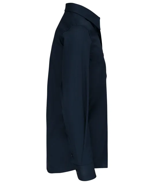 K521 - Kinder poplin overhemd lange mouwen Navy