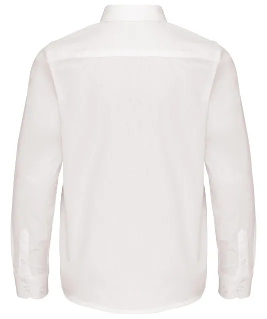 K521 - Kinder poplin overhemd lange mouwen White