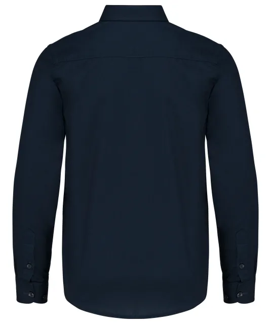 K521 - Kinder poplin overhemd lange mouwen Navy