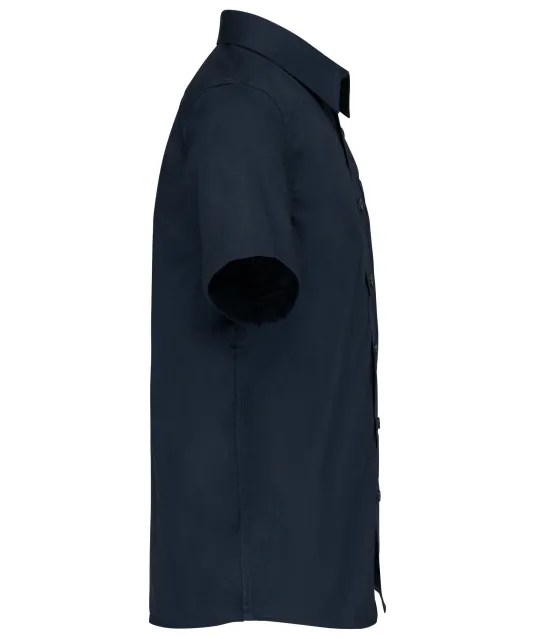 K520 - Kinder poplin overhemd korte mouwen Navy