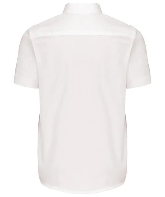 K520 - Kinder poplin overhemd korte mouwen White