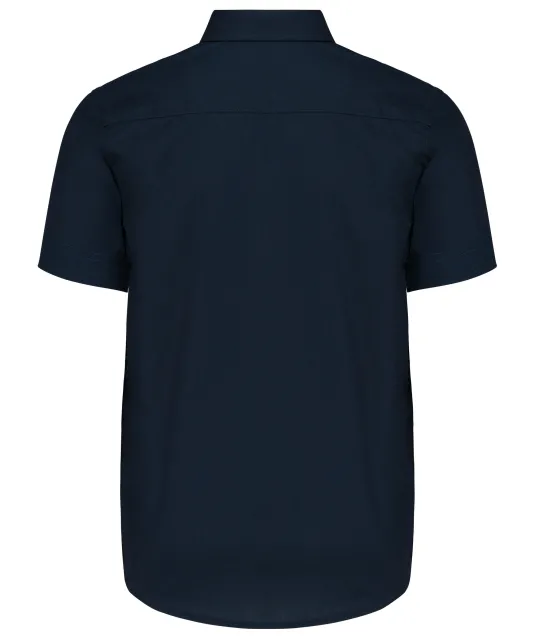 K520 - Kinder poplin overhemd korte mouwen Navy