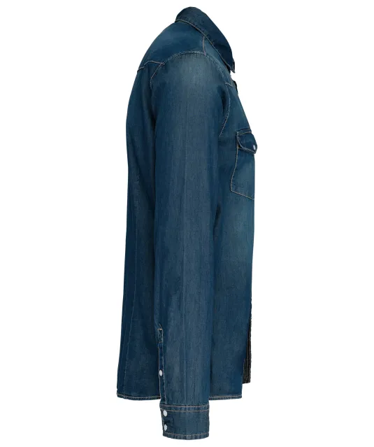 K519 - Heren denim overhemd lange mouwen Blue Jean