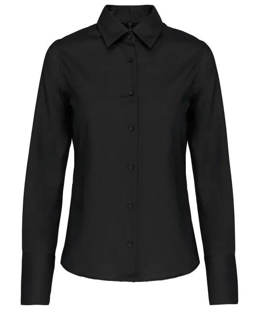 K538 - Dames non-iron blouse lange mouwen Black