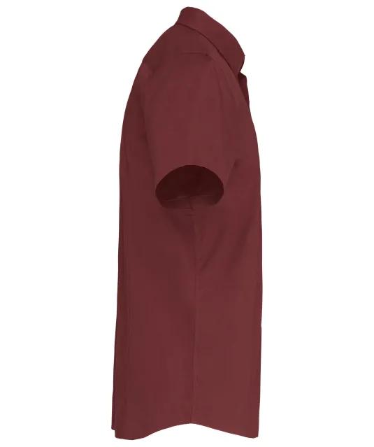 K531 - Heren stretch overhemd korte mouwen Wine