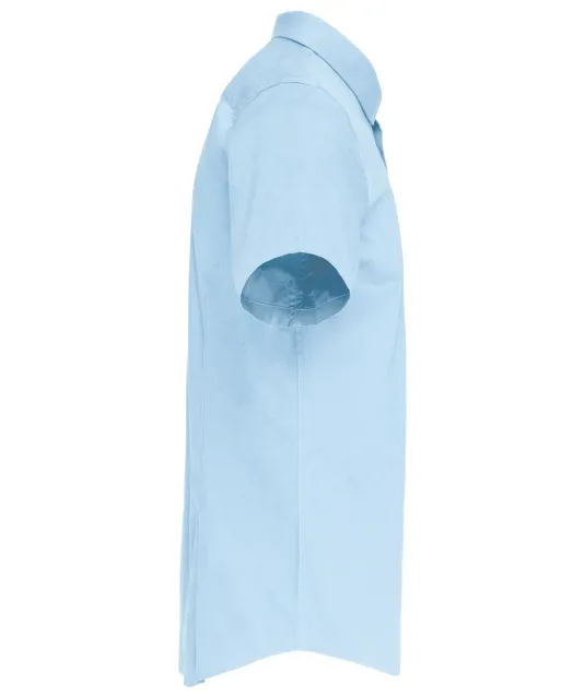 K531 - Heren stretch overhemd korte mouwen Light Blue