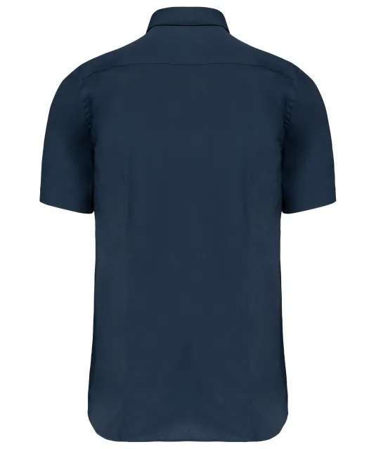 K531 - Heren stretch overhemd korte mouwen Navy
