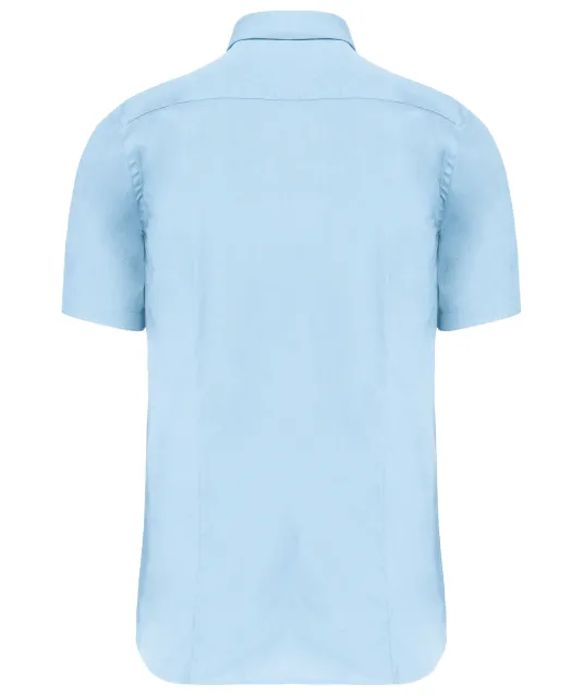 K531 - Heren stretch overhemd korte mouwen Light Blue