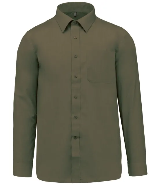 K545 - Overhemd in onderhoudsvriendelijk polykatoen-popeline heren Light khaki