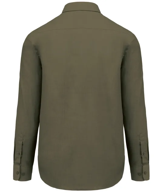 K545 - Overhemd in onderhoudsvriendelijk polykatoen-popeline heren Light khaki