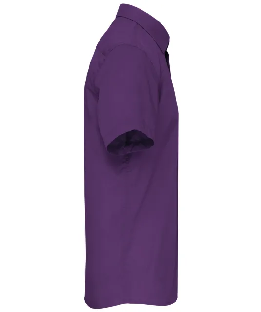 K551 - Overhemd in onderhoudsvriendelijk polykatoen-popeline korte mouwen heren Purple