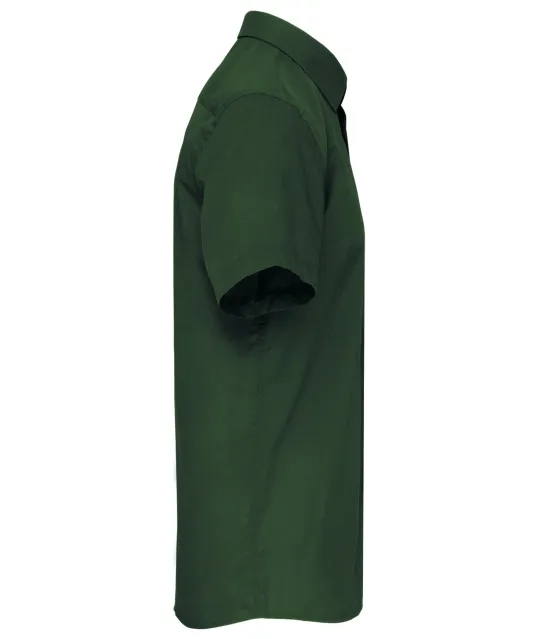 K551 - Overhemd in onderhoudsvriendelijk polykatoen-popeline korte mouwen heren Forest Green