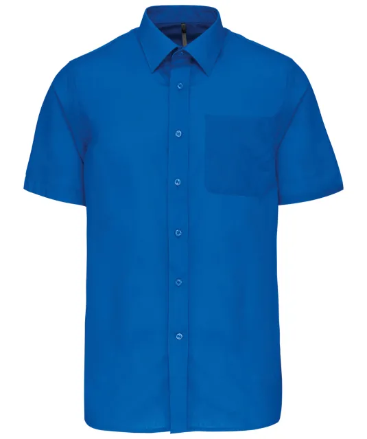 K551 - Overhemd in onderhoudsvriendelijk polykatoen-popeline korte mouwen heren Light Royal Blue