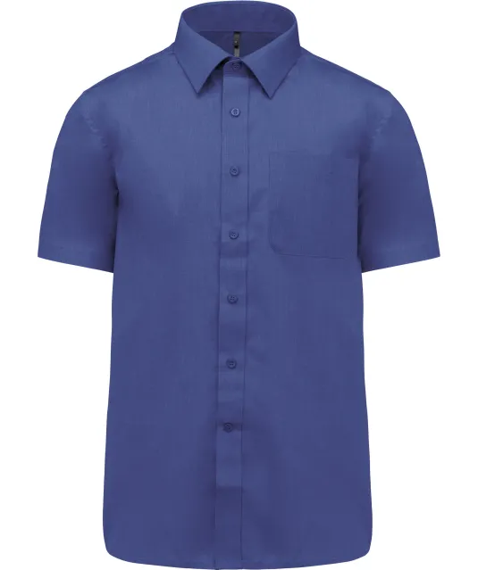 K551 - Overhemd in onderhoudsvriendelijk polykatoen-popeline korte mouwen heren Cobalt Blue