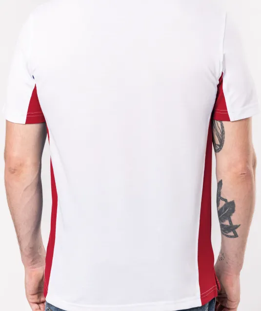 K232 - Tweekleurige piquépolo korte mouwen heren Light Grey / Red
