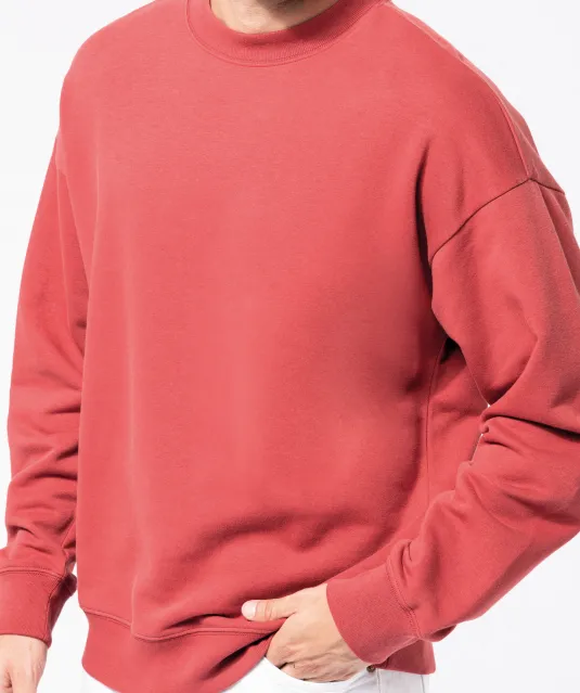 K4032 - Ecologische oversized uniseks sweater met ronde hals Off White