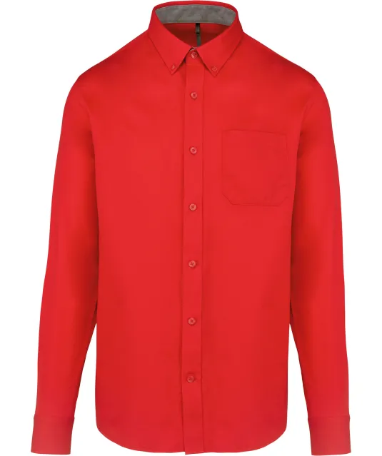 K586 - Herenoverhemd met lange mouwen van katoen Nevada Red