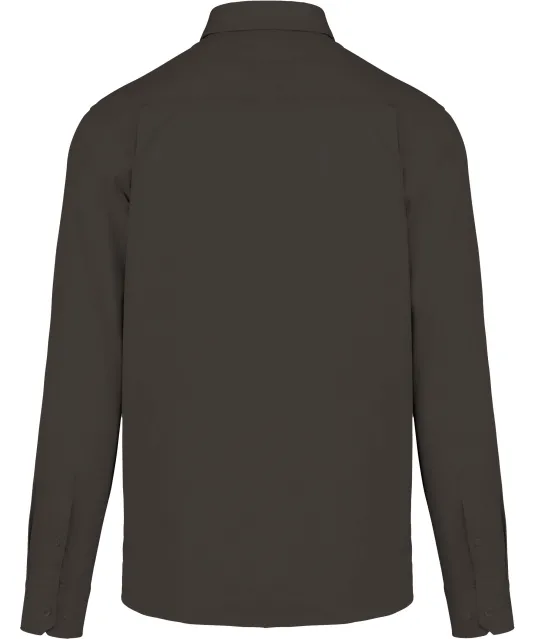 K586 - Herenoverhemd met lange mouwen van katoen Nevada Dark Grey