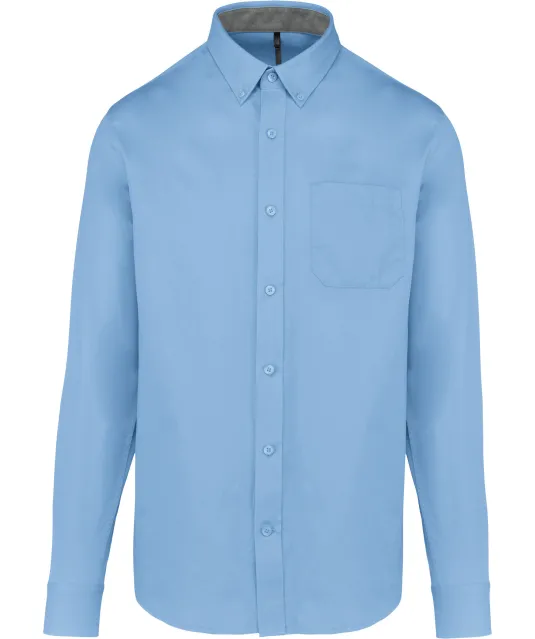 K586 - Herenoverhemd met lange mouwen van katoen Nevada Sky Blue