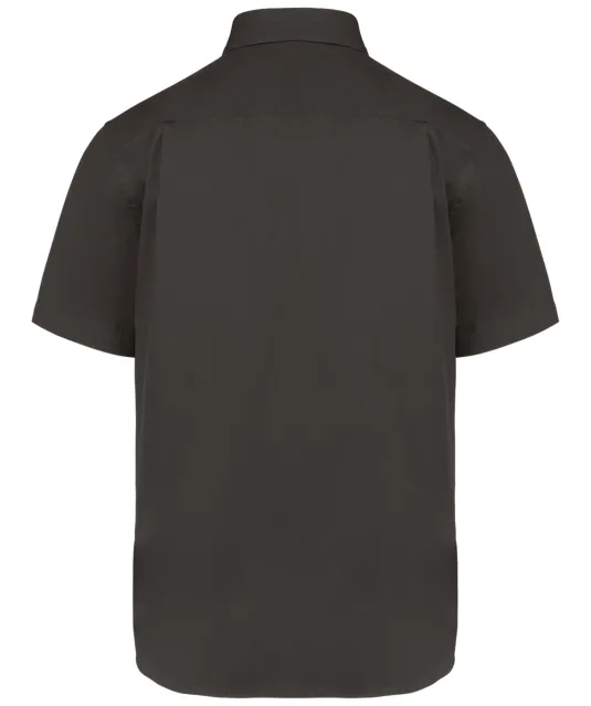 K587 - Katoenen herenoverhemd met korte mouwen "Ariana" Dark Grey