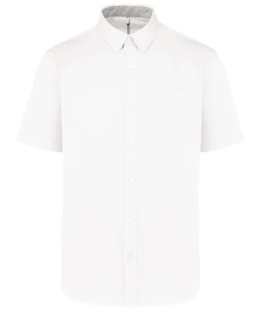 K587 - Katoenen herenoverhemd met korte mouwen "Ariana" White