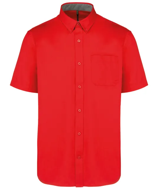K587 - Katoenen herenoverhemd met korte mouwen "Ariana" Red
