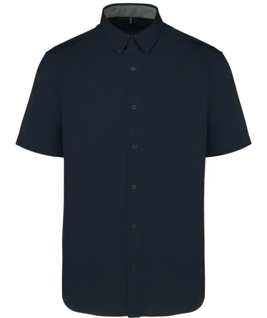 K587 - Katoenen herenoverhemd met korte mouwen "Ariana" Navy