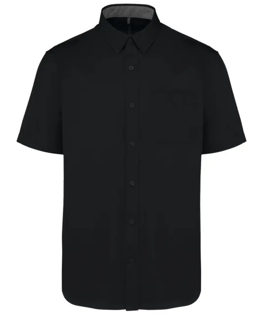 K587 - Katoenen herenoverhemd met korte mouwen "Ariana" Black