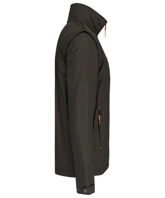 K639 - Herenjack met afneembare mouwen Dark Grey / Orange