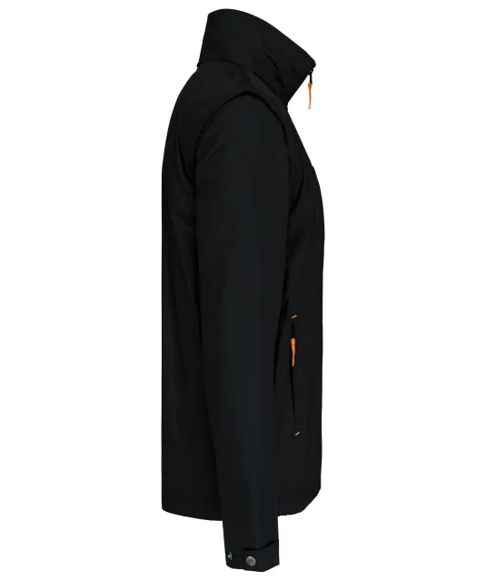 K639 - Herenjack met afneembare mouwen Black / Orange