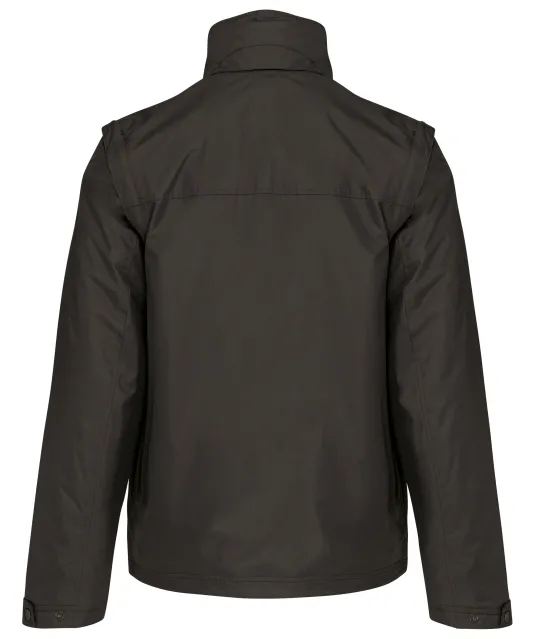 K639 - Herenjack met afneembare mouwen Dark Grey / Orange