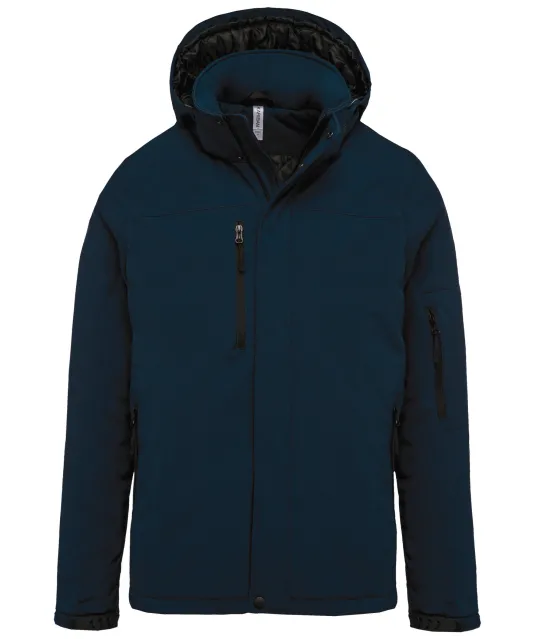K650 - Gewatteerde softshell herenparka met capuchon Navy