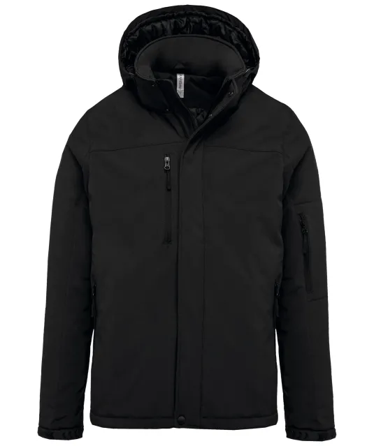 K650 - Gewatteerde softshell herenparka met capuchon Black