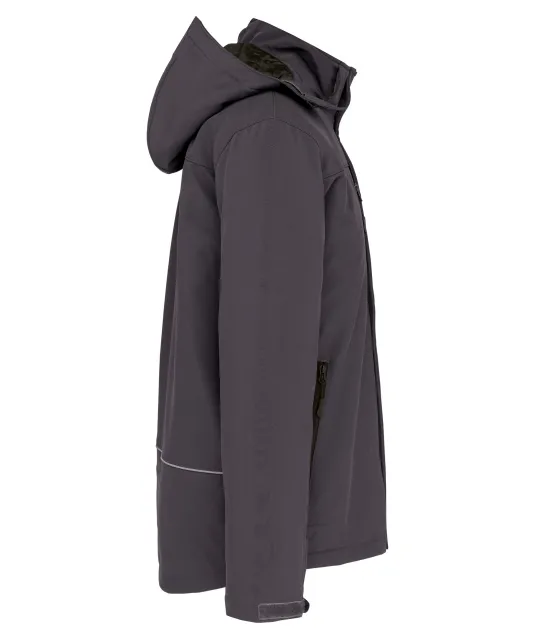 K650 - Gewatteerde softshell herenparka met capuchon Titanium