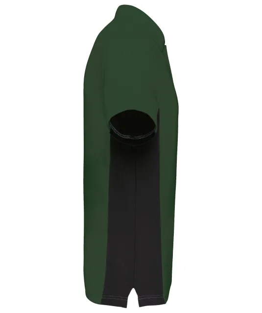 K232 - Tweekleurige piquépolo korte mouwen heren Forest Green / Black