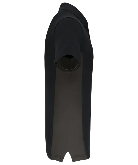 K232 - Tweekleurige piquépolo korte mouwen heren Black / Dark Grey