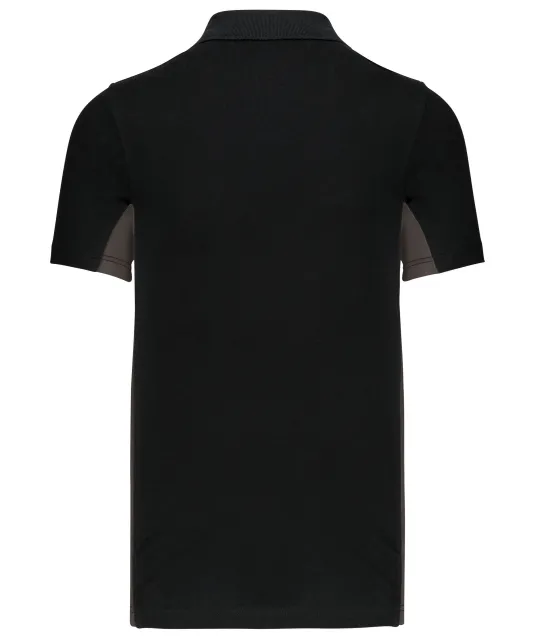 K232 - Tweekleurige piquépolo korte mouwen heren Black / Dark Grey