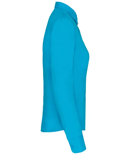 K549 - Overhemd in onderhoudsvriendelijk polykatoen-popeline dames Bright Turquoise