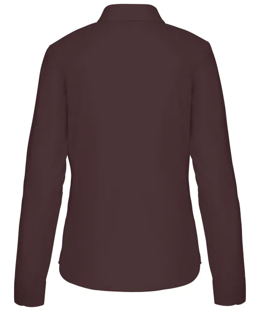 K549 - Overhemd in onderhoudsvriendelijk polykatoen-popeline dames Brown