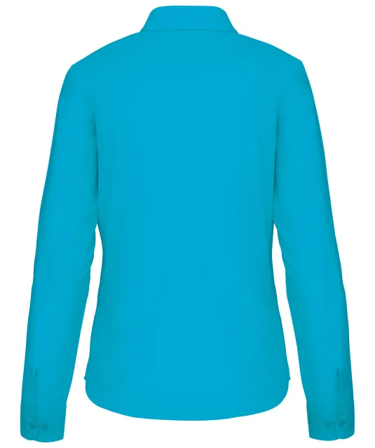 K549 - Overhemd in onderhoudsvriendelijk polykatoen-popeline dames Bright Turquoise