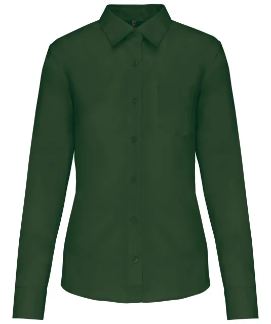K549 - Overhemd in onderhoudsvriendelijk polykatoen-popeline dames Forest Green
