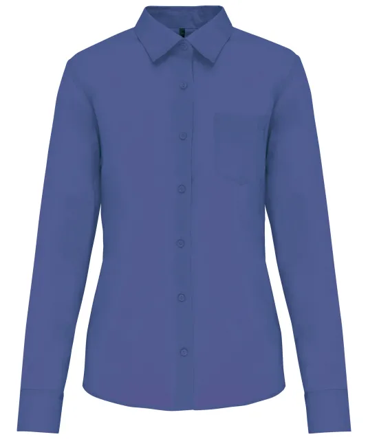 K549 - Overhemd in onderhoudsvriendelijk polykatoen-popeline dames Cobalt Blue